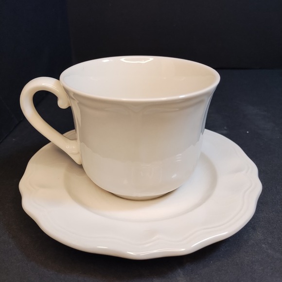 Set of 4 Federalist Ironstone Cup & Saucer‎ Scalloped Edge 4238 Japan 3" Vintage - Picture 7 of 16